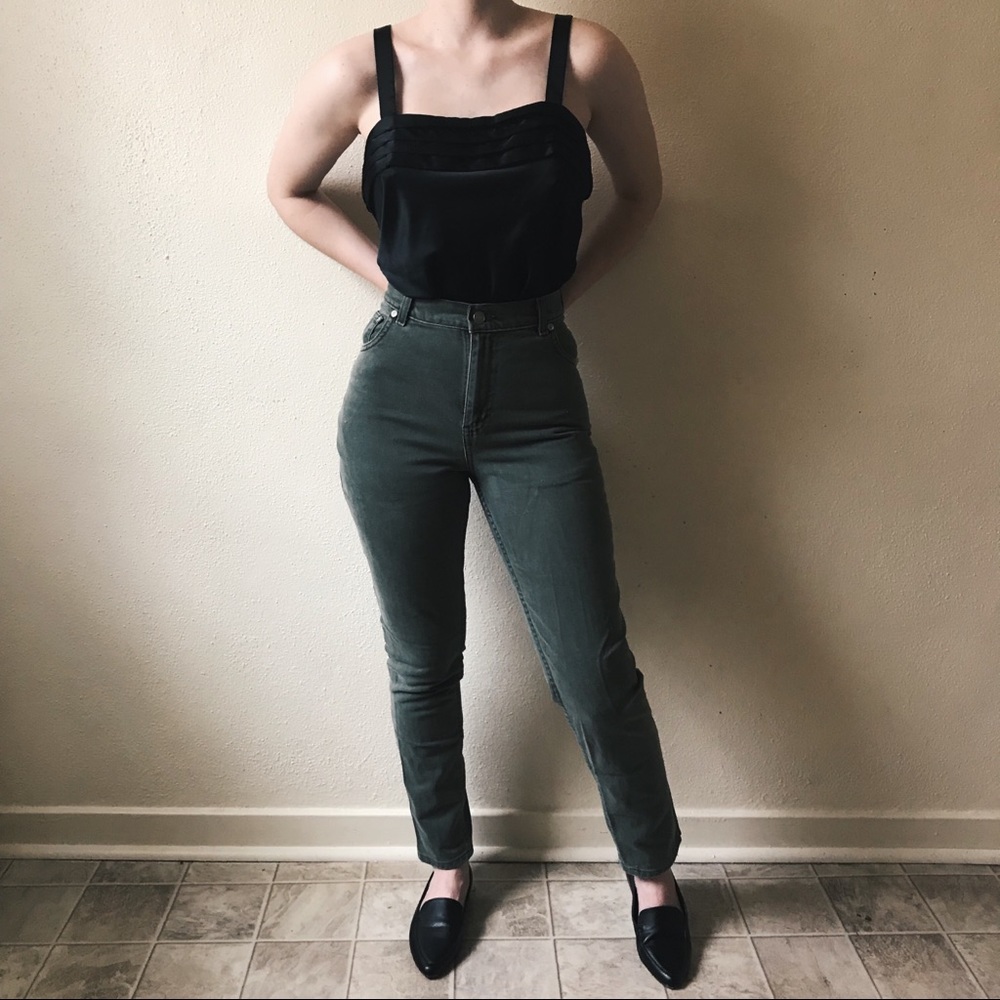Vintage Sonoma petite high waisted olive jeans